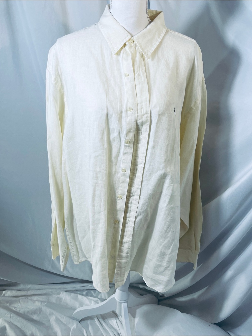 Ralph Lauren Blake Linen Shirt Mens XXL Ivory Button Down
